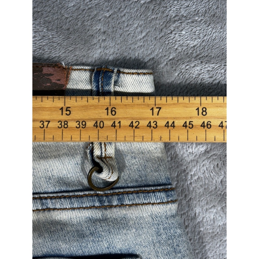 KDNK 1141411 Jeans Distressed Mens 32 Light Blue Ankle Zip Streetwear - Picture 12 of 12
